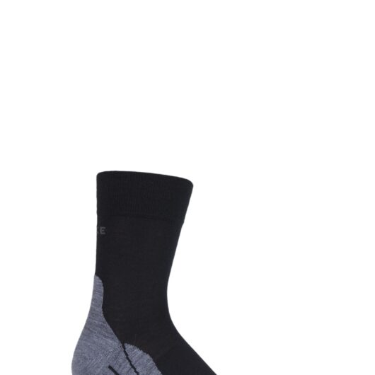1 Pair Black RU4 Cushioned Wool Sports Crew Socks Men's 5.5-7.5 Mens - Falke