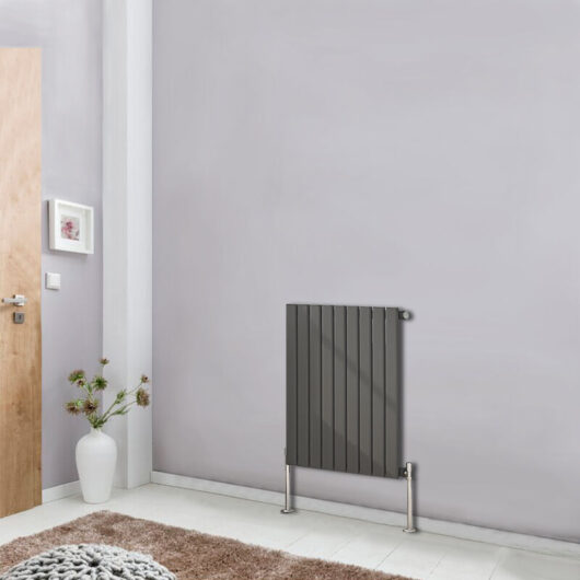 600x612 Anthracite Horizontal Column Designer Radiator Flat Single Panel Central Heating Rads