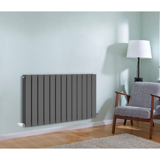 Anthracite Flat Panel Radiator Designer Column Bathroom Central Heating Double 600x884mm