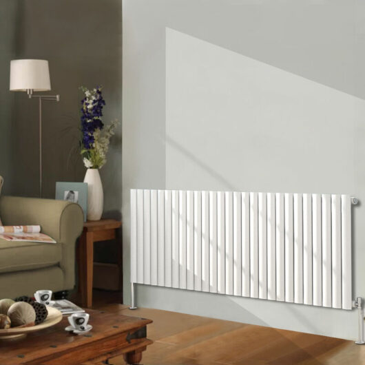 Designer Radiator 600x1593mm Single Oval Column Horizontal Black