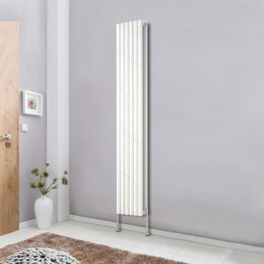 Designer Radiator Oval Column Central Heating Rads White Vertical 1800x354mm Double
