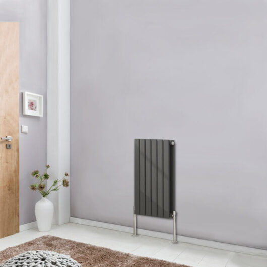 NRG - Designer Radiator Flat Panel Central Heating Rads Anthracite Horizontal 600x408mm Double
