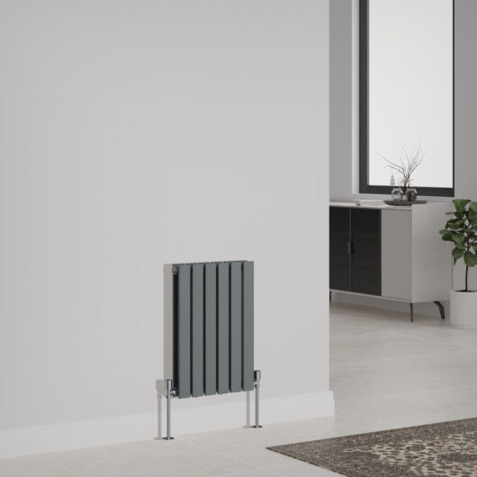 NRG - Designer Radiator Flat Panel Central Heating Rads Horizontal Double 600x408mm Anthracite