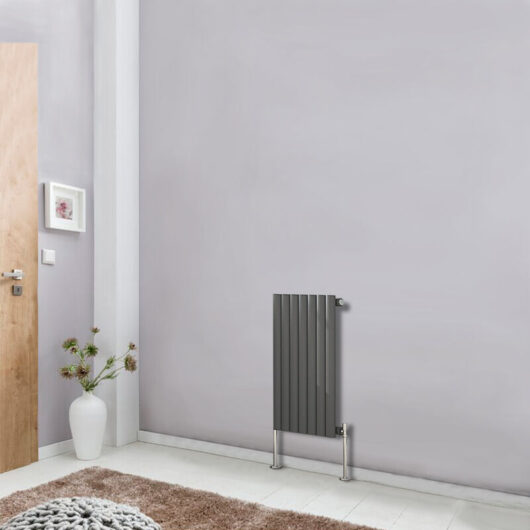 NRG - Designer Radiator Oval Column Central Heating Rads Anthracite Horizontal 600x413mm Single