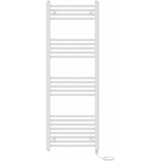 Prefilled Electric Straight Heated Towel Rail Radiator Ladder Warmer 1400x500mm White