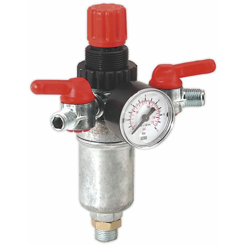 Sealey - Air Filter Regulator 3/8''BSP Male 1/4''BSP Male Airflow 76 cfm SA4FR/38
