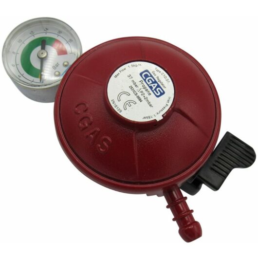 Securefix Direct - Propane Gas Regulator with Gauge - 27MM Clip On Calor Patio Heater