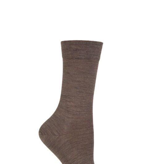 Women's 1 Pair Falke Soft Merino Wool Socks Pebble 5.5-6.5 Ladies