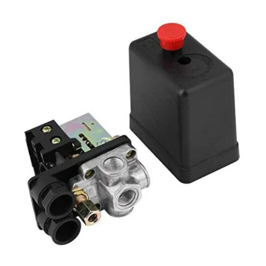 Csparkv - 240V 16A Port 90PSI -120PSI Air Compressor Pressure Switch Control Regulator With Gauges For Quick Pressure Reduction