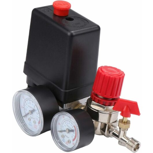 Mumu - Air Compressor Pressure Switch, Valve Switch, Air Compressor with Regulator Indicator
