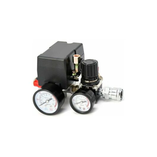 Orchidée - Air Compressor Pressure Switch Control Valve, 90-120PSI Pressure Regulator with Pressure Gauge Fittings Set.