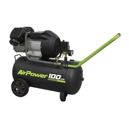 SAC10030VE Portable Compressor 100 Litre V-Twin Direct Drive 3hp 240v - Sealey