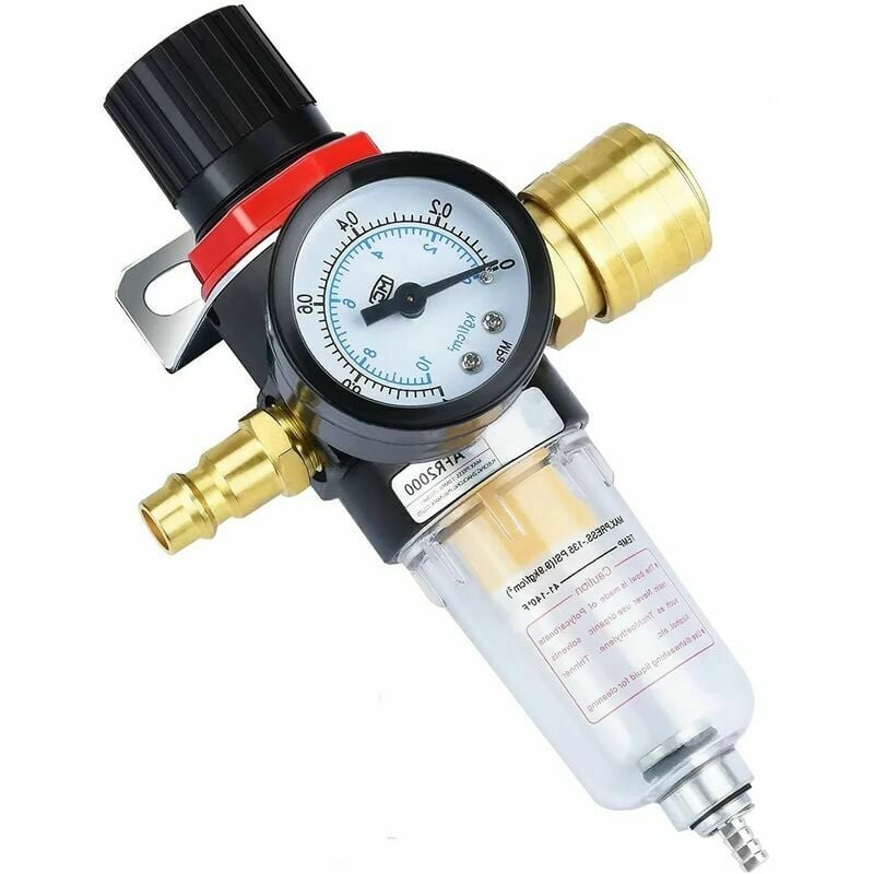 1/4 BPS Air Pressure Regulator Air Filter Pressure Reducer with Water Separator - Pneumatic Tool Accessory