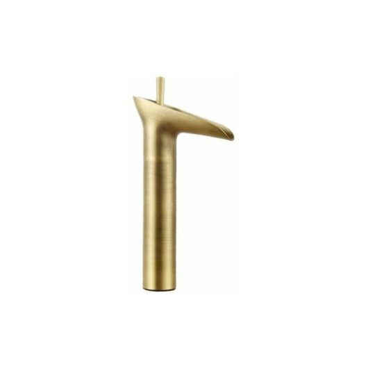 Dewdat - Vintage Style Waterfall Faucet Bathroom Sink Faucet Brass Basin Water Tap High Single Lever Mixer Tap Hot & Cold Mix Washbasin Tap With 2