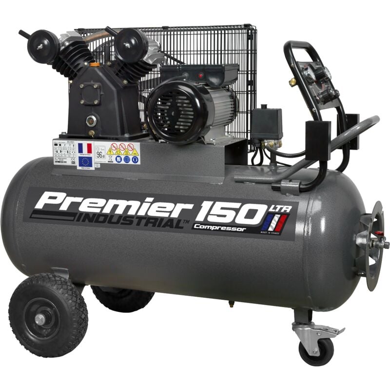 Sealey SAC3153B Premier 150L Belt Drive Air Compressor with Front Control Panel 3hp
