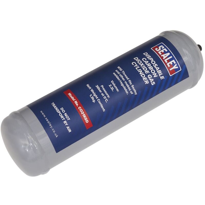 Sealey - CO21KGD Disposable Carbon Dioxide Gas Cylinder 1.3kg