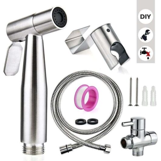 Ymyny - Toilet Bidet Set with Shower Head - Handheld Bidet Sprayer - Toilet Shower Head with Hose + Stainless Steel Bracket mumu