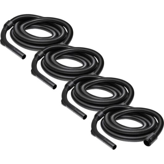 vhbw 4x Hose compatible with Kärcher A 2676 X PT Plus EU (1.723-812.0) Vacuum Cleaner - 5.5 m, Handle, 58 mm Round Connection