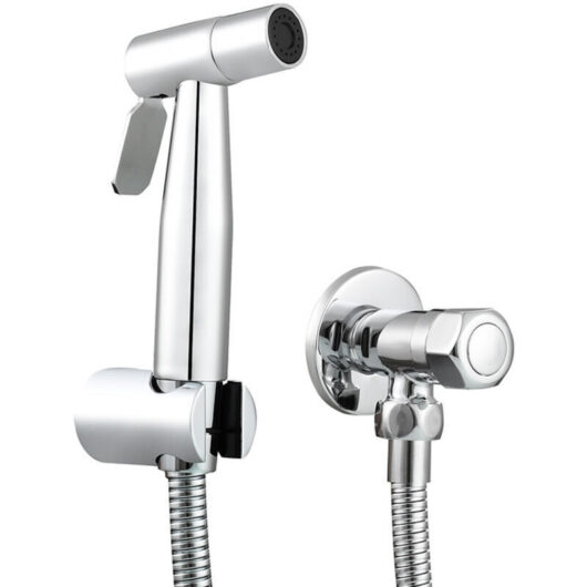 Complete stainless steel bidet set, cold water bidet with hose, bracket, chrome-plated (ZVD)