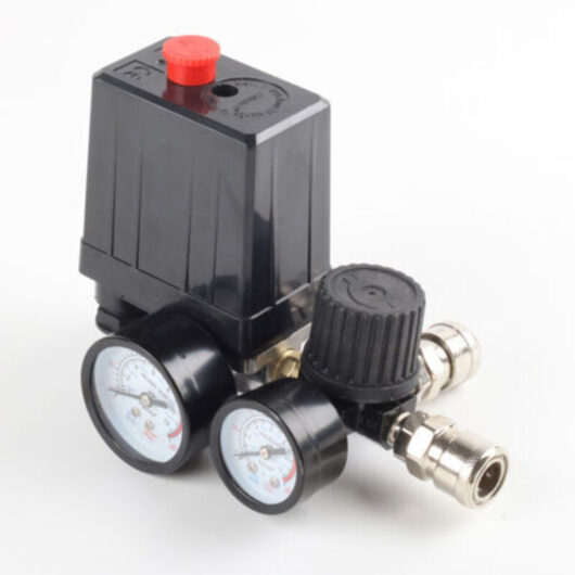 220V Air Compressor Pressure Switch Control Valve Regulator Manometers 0-180psi with Quick Connect