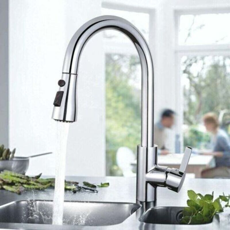 360° Rotating Kitchen Faucet with Pull-Out Sprayer, Sink Faucet with 3-Jet Regulator-DAKF3F THSIDNE--TRIMEC