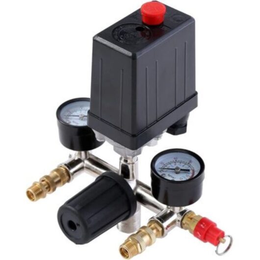 G1/4 inch dual output air compressor pressure switch with safety valve measuring regulator