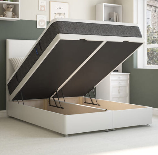 Emma Original Lite Mattress + Ottoman Divan Bed, Silver, End Ottoman, Single