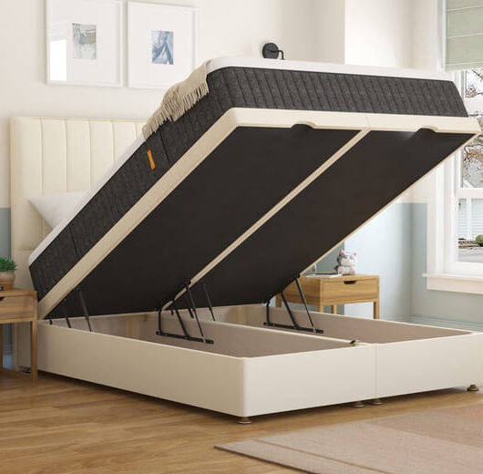 Emma Original Pro Mattress + Ottoman Divan Bed, Silver, End Ottoman, Single
