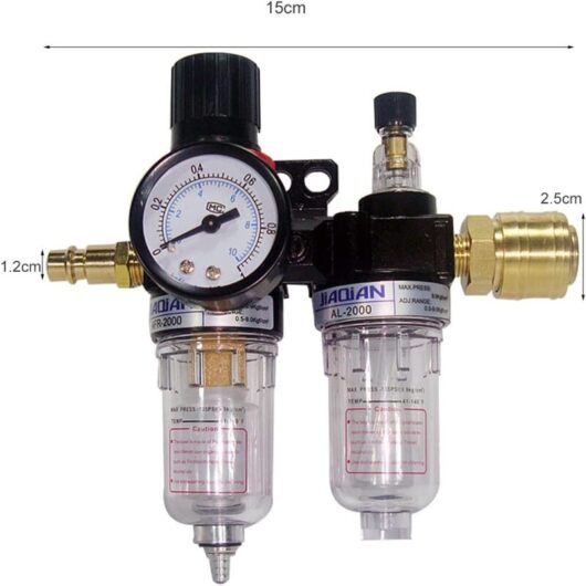Filter Regulator 1/4 Air Pressure Regulator, Water-Oil Separator, Air Pressure Regulator for Compressor and Air Tools