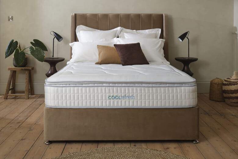 Sleepeezee Cool Refresh 2300 Memory Pillow Top Mattress + Premium Divan Bed, Carbon, 4 Drawer, Double