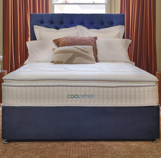 Sleepeezee Cool Refresh 3200 Memory Pillow Top Mattress + Premium Divan Bed , Carbon, 4 Drawer, Double