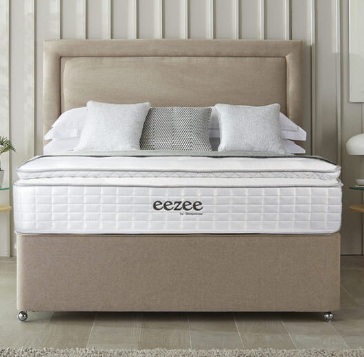 Sleepeezee Natural 4000 Pocket Latex Ortho Mattress + Premium Divan Bed, Carbon, 4 Drawer, Double
